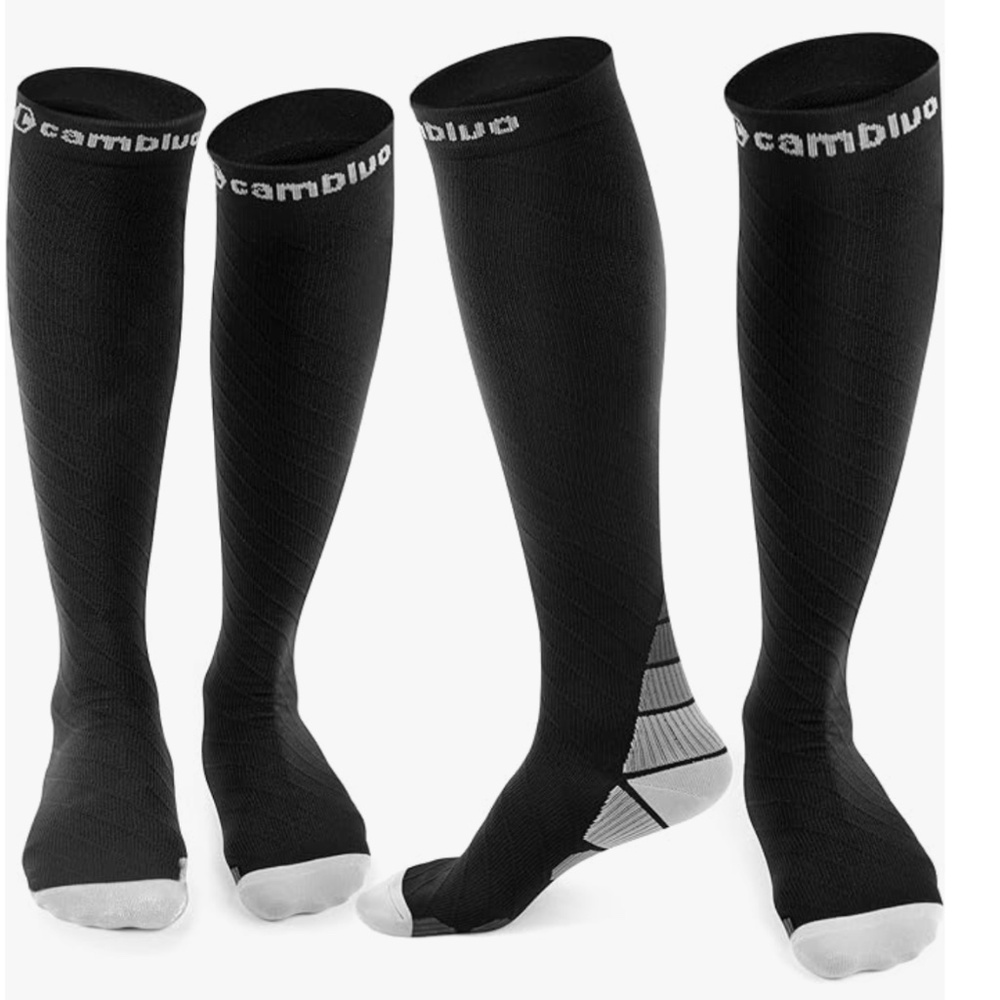 Unisex - CAMBIVO 2 Pairs Long Compression Socks 🧦